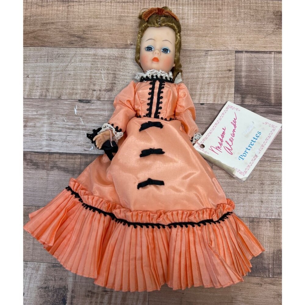Madame Alexander Jasmin 8-Inch Portrait Doll With Peach Pleated Dress